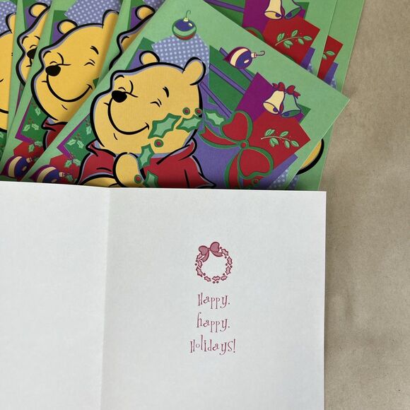 34 VTG 2000s Christmas Cards Base On Disney “ Winnie The‎ Pooh” - 5 Designs - Picture 9 of 14